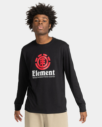 2 Vertical - Camiseta Orgánica de Manga Larga para Hombre Negro F1LSE5ELF2 Element