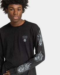 4 STAR WARS™ x Element Deathstar 2022 - T-shirt manches longues en matière biologique Noir F1LSF1ELF2 Element