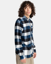 3 Lumber - Camicia di flanella a maniche lunghe da Uomo Blue F1SHC8ELF2 Element