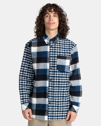 2 Crazy - Long Sleeve Flannel Shirt for Men Green F1SHC9ELF2 Element