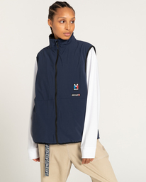 11 Millet x Element High - Reversible Polar Fleece Vest Blue F1WAC1ELF2 Element