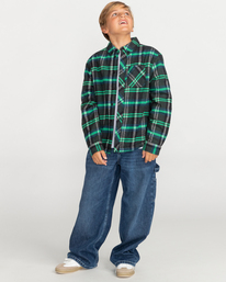 6 Philip - Long Sleeve Flannel Shirt for Boys Blue F2SHA2ELF2 Element