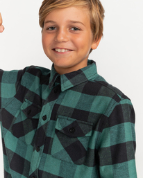 4 Tacoma - Long Sleeve Flannel Shirt for Boys Green F2SHA4ELF2 Element