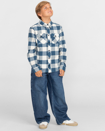 5 Tacoma - Long Sleeve Flannel Shirt for Boys Blue F2SHA4ELF2 Element