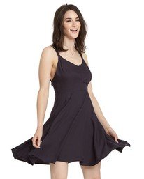 0 Heart Twill Dress Black JD331EHT Element