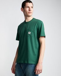 0 Basic Pocket Label - Short Sleeve T-Shirt for Men Green N1SSG3ELP9 Element
