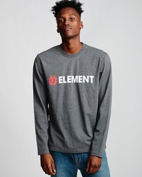 0 Blazin - Long Sleeve T-Shirt for Men Gray Q1LSA4ELF9 Element