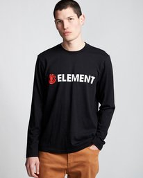 0 Blazin - Long Sleeve T-Shirt for Men Black Q1LSA4ELF9 Element