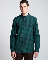 0 Icon Gingham - Long Sleeve Shirt Blue Q1SHA2ELF9 Element