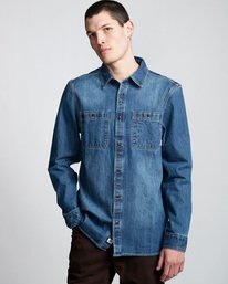 0 Pace Denim - Long Sleeve Shirt Blue Q1SHA6ELF9 Element