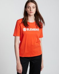 1 Element Logo - Organic Cotton Short Sleeve T-Shirt for Women Orange S3SSA1ELP0 Element