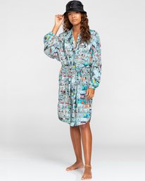 1 Peanuts Marshmallow - Oversized Mini Shirt Dress for Women White W3DRD2ELP1 Element