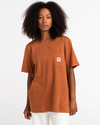4 Basic Label 2022 - Kurzärmeliges T-Shirt Braun Z1SSI1ELF1 Element
