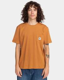 2 Basic Label - T-shirt manches courtes Marron Z1SSI1ELF1 Element