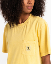 7 Basic Label - T-shirt manches courtes Jaune Z1SSI1ELF1 Element