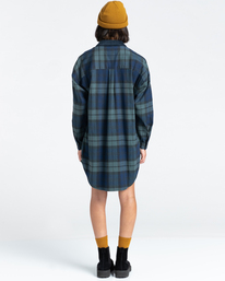 4 Lane Check - Shirt Dress for Women Green Z3DRC2ELF1 Element