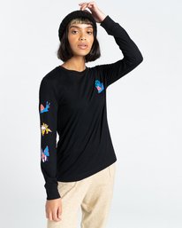 3 Karvel - Long Sleeve T-Shirt for Women Black Z3LSB2ELF1 Element