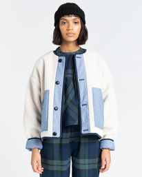 2 Augusta Pile - Reversible Button-Up Sweatshirt for Women Beige Z3WAA5ELF1 Element