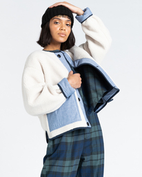 5 Augusta Pile - Reversible Button-Up Sweatshirt for Women Beige Z3WAA5ELF1 Element