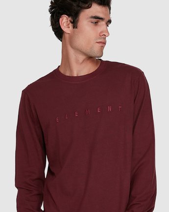 3 GYM LONG SLEEVE TEE Red 102051 Element