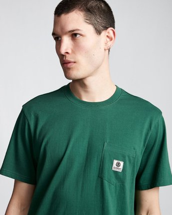 1 Basic Pocket Label - Short Sleeve T-Shirt for Men Green N1SSG3ELP9 Element