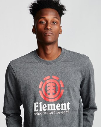 1 Vertical - Long Sleeve T-Shirt for Men Gray Q1LSA3ELF9 Element