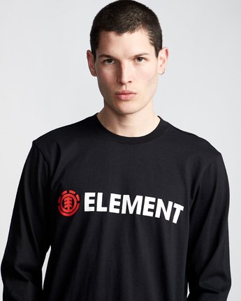 1 Blazin - Long Sleeve T-Shirt for Men Black Q1LSA4ELF9 Element