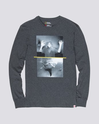 3 Shark Fletcher - Long Sleeve T-Shirt Gray Q1LSB5ELF9 Element