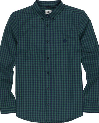 4 Icon Gingham - Long Sleeve Shirt Blue Q1SHA2ELF9 Element