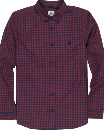 4 Icon Gingham - Long Sleeve Shirt Black Q1SHA2ELF9 Element