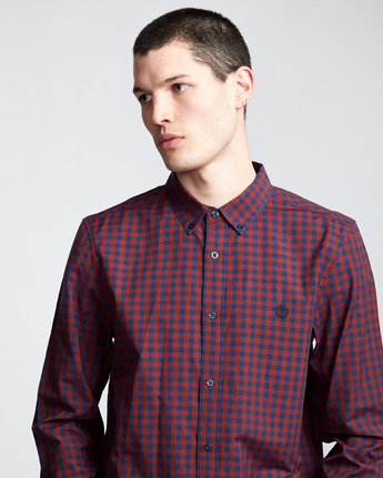 1 Icon Gingham - Long Sleeve Shirt Black Q1SHA2ELF9 Element