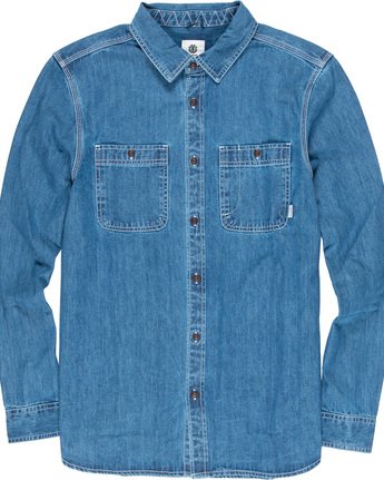 4 Pace Denim - Long Sleeve Shirt Blue Q1SHA6ELF9 Element