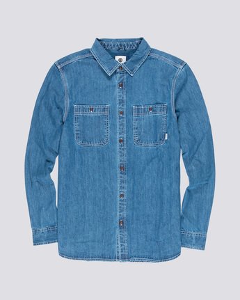 3 Pace Denim - Long Sleeve Shirt Blue Q1SHA6ELF9 Element