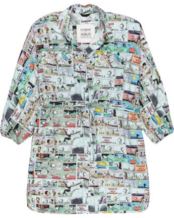 Peanuts Marshmallow - Oversized Mini Shirt Dress for Women  W3DRD2ELP1