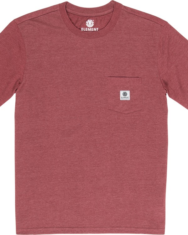 0 Basic Pocket Label - Short Sleeve T-Shirt Red N1SSG3ELP9 Element
