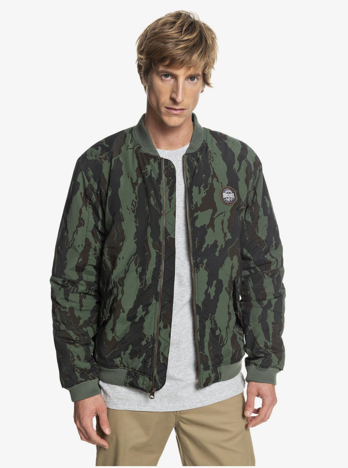 Quiksilver™ Hakata Bay Bomber Jacket Men L Brown eBay