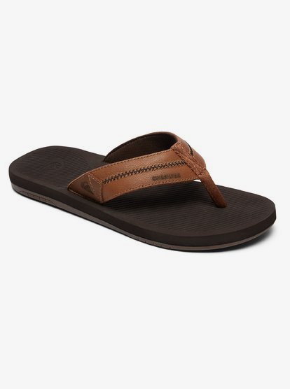 Coastal Oasis Deluxe Leren Sandalen Voor Heren Brown Quiksilver quiksilver kopen in de aanbieding