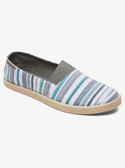 quiksilver, Эспадрильи Espadrilled, GREY/BLUE/WHITE (xsbw) 0 Эспадрильи Espadrilled Серый AQYS700053 Quiksilver