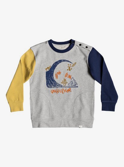 quiksilver, Детский свитшот Local Groms, LIGHT GREY HEATHER (sjsh) 0 Детский свитшот Local Groms Серый EQKFT03272 Quiksilver