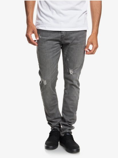 Low Bridge Grey Damaged Slimfit Jeans Met Laag Kruis Voor Heren Gray Quiksilver quiksilver kopen in de aanbieding Low Bridge Grey Damaged Slimfit Jeans Met Laag Kruis Voor Heren Gray Quiksilver quiksilver kopen in de aanbieding