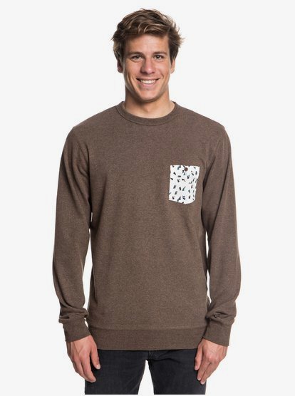 Takao Man Sweatshirt Voor Heren Brown Quiksilver quiksilver kopen in de aanbieding