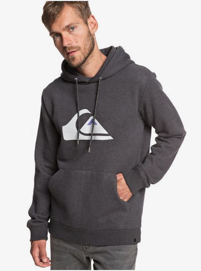 Big Logo Hoodie Voor Heren Black Quiksilver quiksilver kopen in de aanbieding
