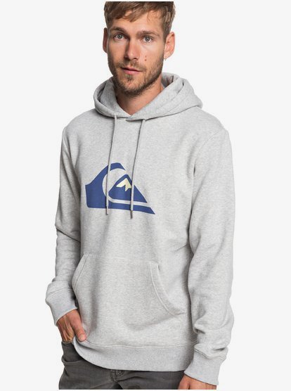 Big Logo Hoodie Voor Heren Gray Quiksilver quiksilver kopen in de aanbieding