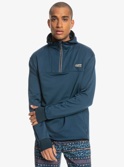 Steep Point Half Zip Hooded Base Layer Top for Men Quiksilver