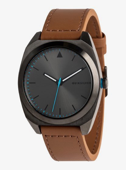 The Pm Leather Analoog Horloge Voor Heren Black Quiksilver quiksilver kopen in de aanbieding