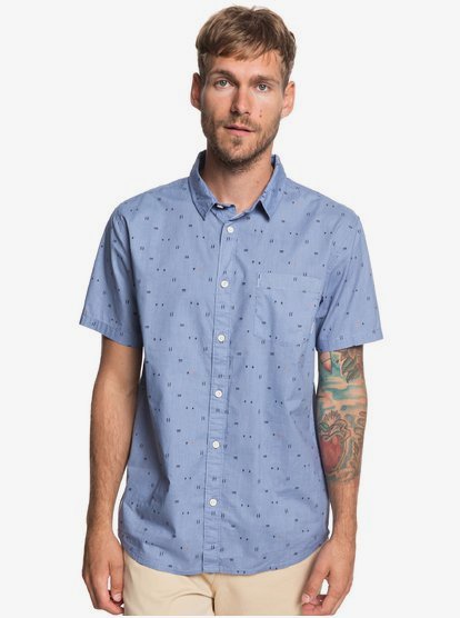 Rock The Road Overhemd Met Korte Mouwen Voor Heren Blue Quiksilver quiksilver kopen in de aanbieding