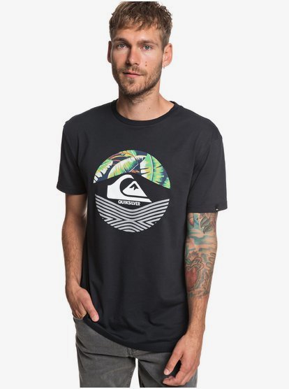 Stomped On T Shirt Voor Heren Black Quiksilver quiksilver kopen in de aanbieding