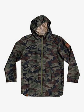 Hazards Rocks - Longline Water-Repellent Hooded Raincoat for Boys 8-16  EQBJK03185