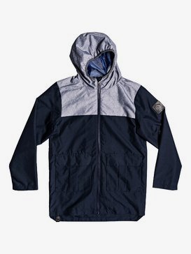 Hazards Rocks - Longline Water-Repellent Hooded Raincoat for Boys 8-16  EQBJK03185