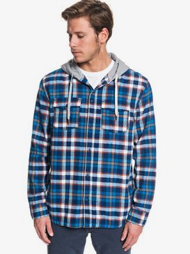 Snap Up Hooded Long Sleeve Shirt